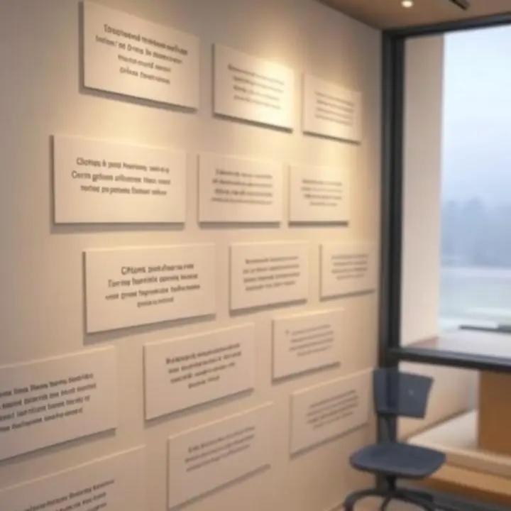 Inspiráló háttér fal, ügyfélvéleményeket megidéző vizuális elemekkel