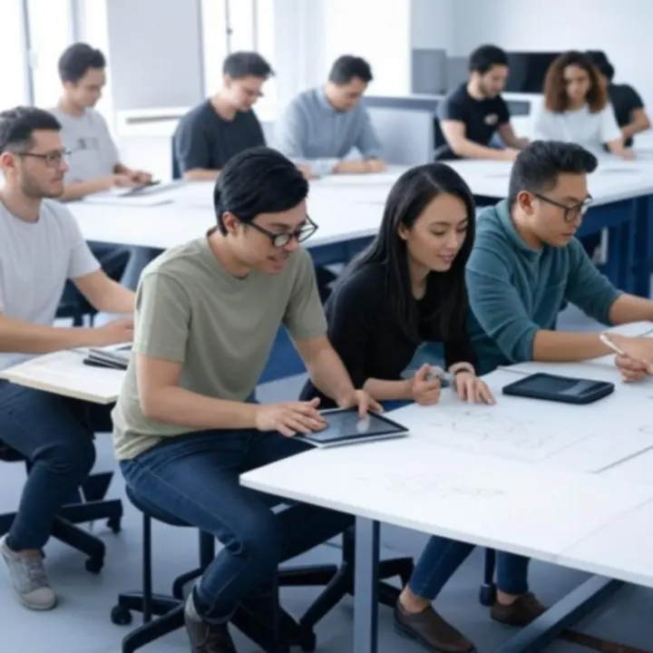 DesignPulseeHub stúdió hangulatkép – kreatív munka modern, inspiráló térben