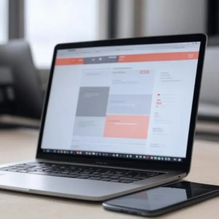 Modern weboldal mockup különböző eszközökön megjelenítve.